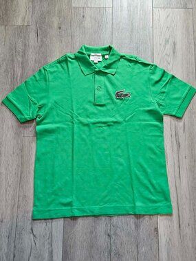 Lacoste Men's Green Polo Shirt Size Small S Loose Fit Oversized Big Croc
